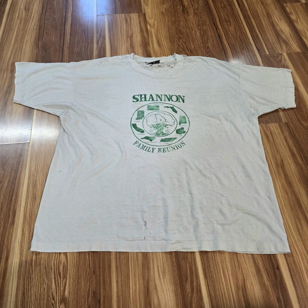 Thrashed Vintage Shannon Family Reunion Shirt Mens XL Fruit Of The Loom 1993 90s